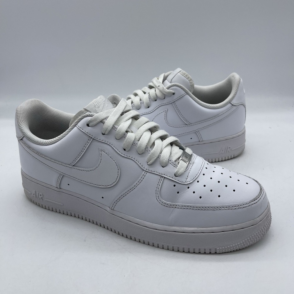 Nike Air Force 1 '07 Low CW2288-111 Men's Size 12 Shoes Triple White Sneakers
